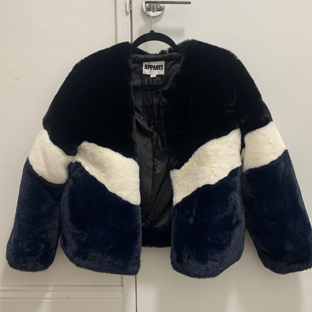 Apparis Brigitte panelled faux-fur jacket